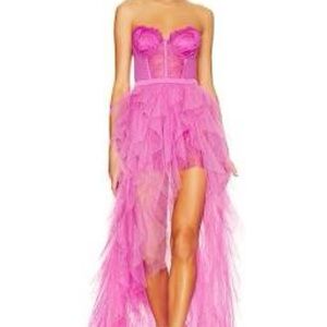 For love and lemons, bustier gown Pink Strapless Tulle Dress M